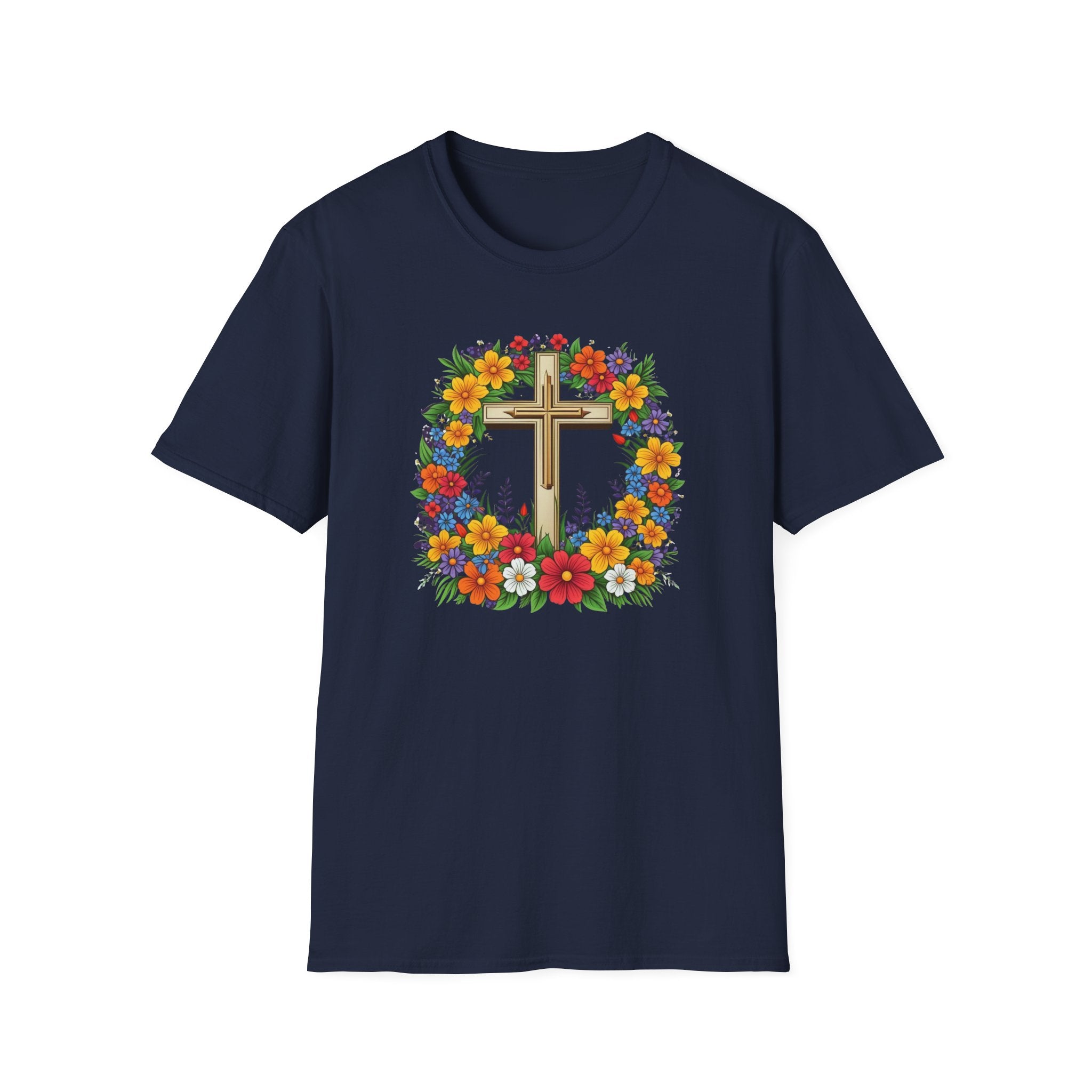 Crown of Flowers Cross T-Shirt