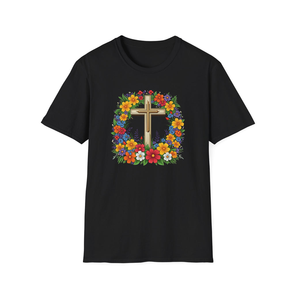 Crown of Flowers Cross T-Shirt