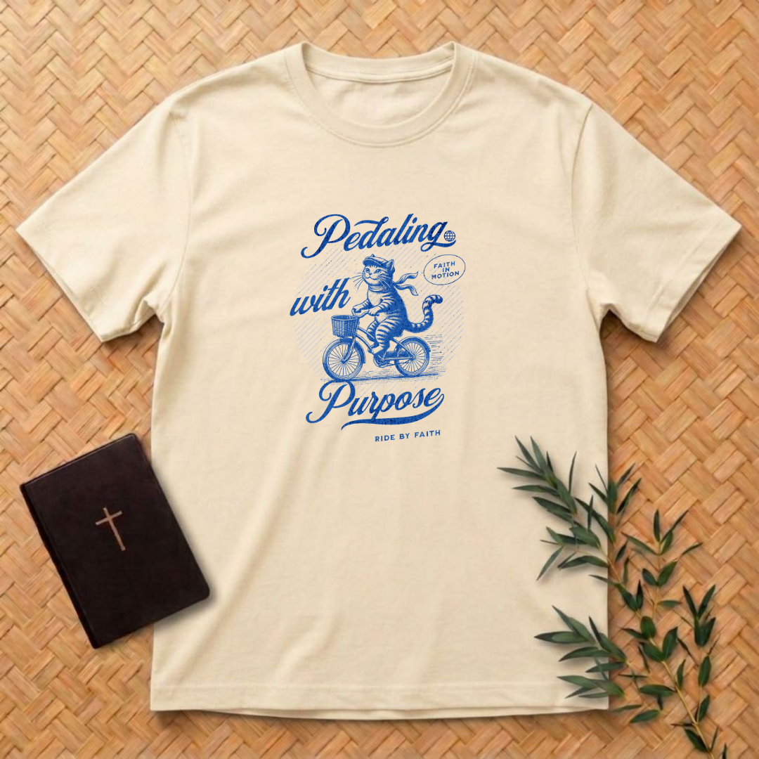 Pedaling with Purpose Cat T-Shirt
