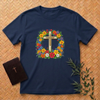 Crown of Flowers Cross T-Shirt