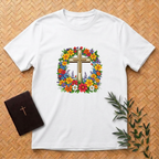 Crown of Flowers Cross T-Shirt
